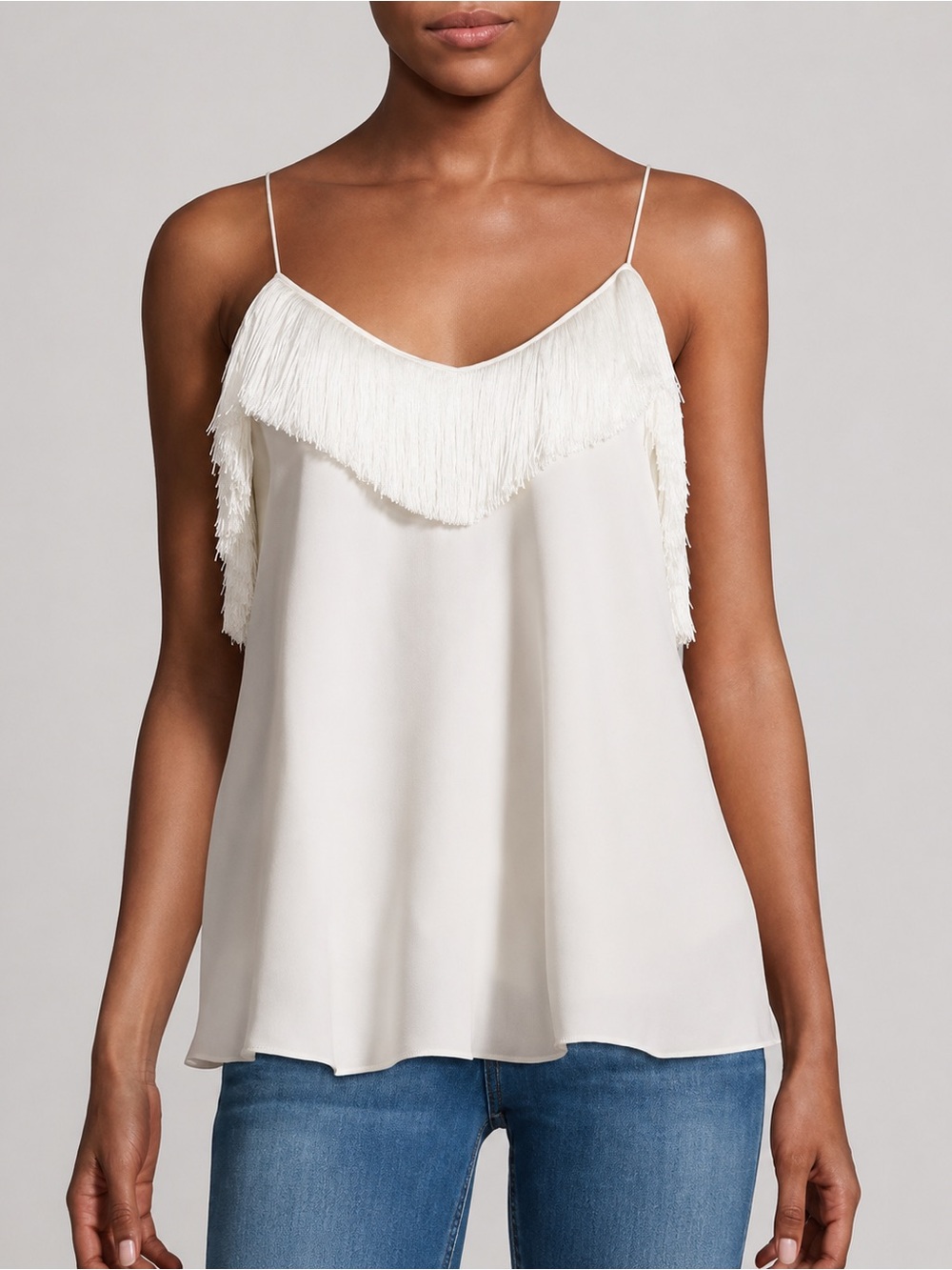 DEREK LAM 10 CROSBY Silk Fringe Cami NEW! $325 | Boho Western Size 6